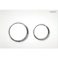 Geberit Betätigungsplatte Omega20 für 2-Mengen-Auslösung, weiß/hochglanz verchromt