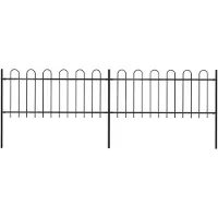 vidaXL Recinzione da giardino con staffa design acciaio 3,4 x 0,8 m nero
