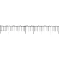 vidaXL Recinzione da giardino con staffa design in acciaio 11,9 x 1,2 m nero