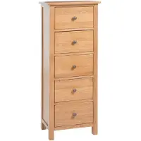 vidaXL Cassettiera alta con cassetti 45x32x110 cm in rovere massiccio