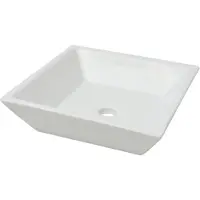 vidaXL Lavabo quadrato in Vetroceramica bianca 41,5 x 41,5 x 12 cm