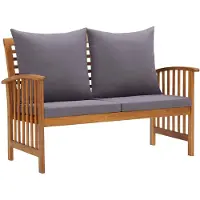 vidaXL Panca da giardino con cuscini 119 cm in legno massiccio di acacia