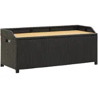 vidaXL Panca con vano portaoggetti 120 cm in poly rattan nero