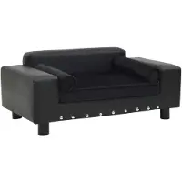 vidaXL Divano per cani nero 81x43x31 cm in peluche e Pelle finta