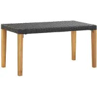 vidaXL Panchina da giardino 120 cm in poly rattan nero e legno massiccio di acacia