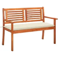 vidaXL Panca da giardino a 2 posti con cuscino 120 cm in legno massiccio di eucalipto
