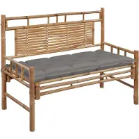 vidaXL Panca da giardino con cuscino in bambù da 120 cm