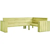 vidaXL Panca da giardino ad angolo 239 cm in legno di pino impregnato