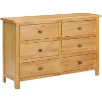 Möbelando vidaXL Cassettiera 105x33,5x73 cm in legno massiccio di rovere