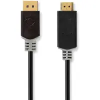 Nedis Cavo Displayport Ccbw37100at20 Dp M-hdmi Connettore 4k Placcato Oro 2 M 30hz