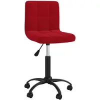 vidaXL Sedia da ufficio girevole in velluto rosso vino