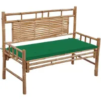 vidaXL Panca da giardino con cuscino in bambù da 120 cm
