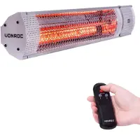 Vonroc Riscaldatore a infrarossi Marsili 2000W – Con telecomando | Argento