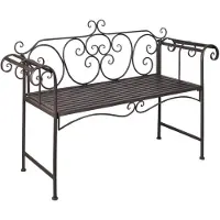 vidaXL Panchina da giardino 132 cm in acciaio marrone antico