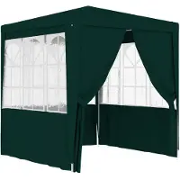 vidaXL Tenda professionale per feste con pareti laterali 2,5×2,5 m Verde 90 g/m²