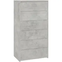 Natur24 Credenza in truciolato con 6 cassetti 50 x 96 x 34 cm grigio cemento