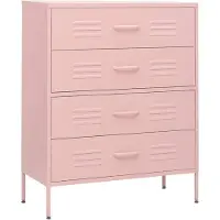 vidaXL Cassettiera Rosa 80x35x101,5 cm in acciaio