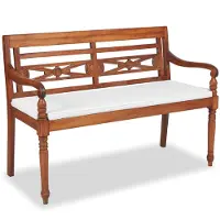vidaXL Panca da giardino Batavia con cuscini 120 cm in teak