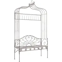 vidaXL Panchina da giardino 122 cm in ferro marrone antico