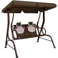 vidaXL Altalena hollywood per bambini marrone 115×75×110 cm tessuto