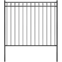 vidaXL Gartenzaun 1,7x1,5 m Stahlschwarz