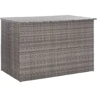 vidaXL Contenitore da giardino grigio 150x100x100 cm in polyrattan