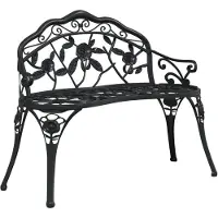 vidaXL Panchina da giardino 100 cm in fusione di alluminio nero