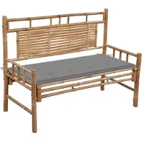vidaXL Panca da giardino con cuscino in bambù da 120 cm