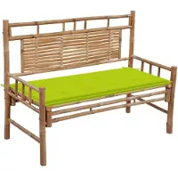 vidaXL Panca da giardino con cuscino in bambù da 120 cm
