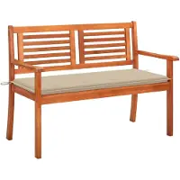 vidaXL Panca da giardino a 2 posti con cuscino 120 cm in legno massiccio di eucalipto