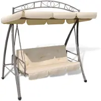 vidaXL Altalena Hollywood con funzione letto e tetto Sand white