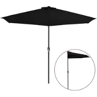 vidaXL Ombrellone da balcone in alluminio nero 300x155x223cm semicircolare