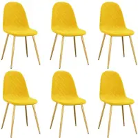 vidaXL Sedie da pranzo 6 pezzi velluto giallo senape