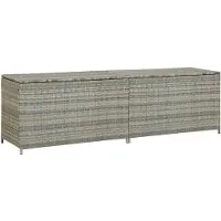 Yiwydaa Gartenbox Poly Rattan 200x50x60 cm Grau
