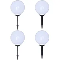 vidaXL Luci per sentieri 4 pz. LED 30 cm con picchetto a terra