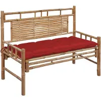 vidaXL Panca da giardino con cuscino in bambù da 120 cm