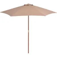 vidaXL Ombrellone con asta in legno 270 cm Taupe