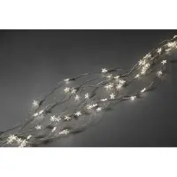 Konstsmide - Stella di Natale a LED 24 fili da 20 diodi ciascuno, 480 diodi bianco caldo, trasformatore interno da 12 V, filo argentato; 6372-190