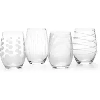 MIKASA Set Di 4 Bicchieri Da Vino In Cristallo Inciso Senza Stelo