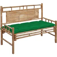 vidaXL Panca da giardino con cuscino in bambù da 120 cm