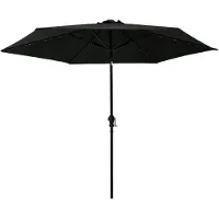 vidaXL Ombrellone con luci LED e palo in acciaio 300 cm nero