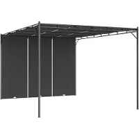 vidaXL Padiglione da giardino con tenda laterale 4x3x2,25 m antracite