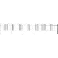 vidaXL Recinzione da giardino con staffa design in acciaio 8,5 x 1 m nero