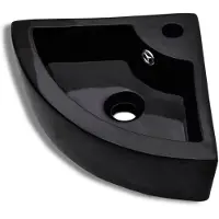 vidaXL Lavabo con troppopieno 45 x 32 x 12,5 cm nero