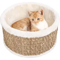 vidaXL Cestino per gatti rotondo 36 cm in erba di mare