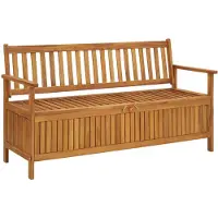 vidaXL Panchina da giardino con vano portaoggetti 148 cm in legno massiccio di acacia