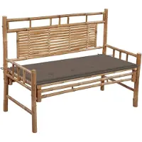 vidaXL Panca da giardino con cuscino in bambù da 120 cm