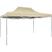 vidaXL Tenda professionale pieghevole per feste 3×4 m acciaio crema