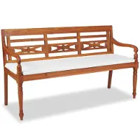 vidaXL Panca da giardino Batavia con cuscini 150 cm in teak