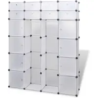 vidaXL Armadio modulare a 18 scomparti bianco 37 x 146 x 180,5 cm
